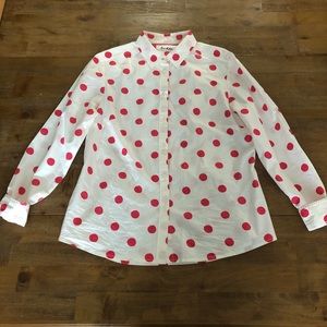 Boden Pink & White Classic Polka Dot Shirt 10